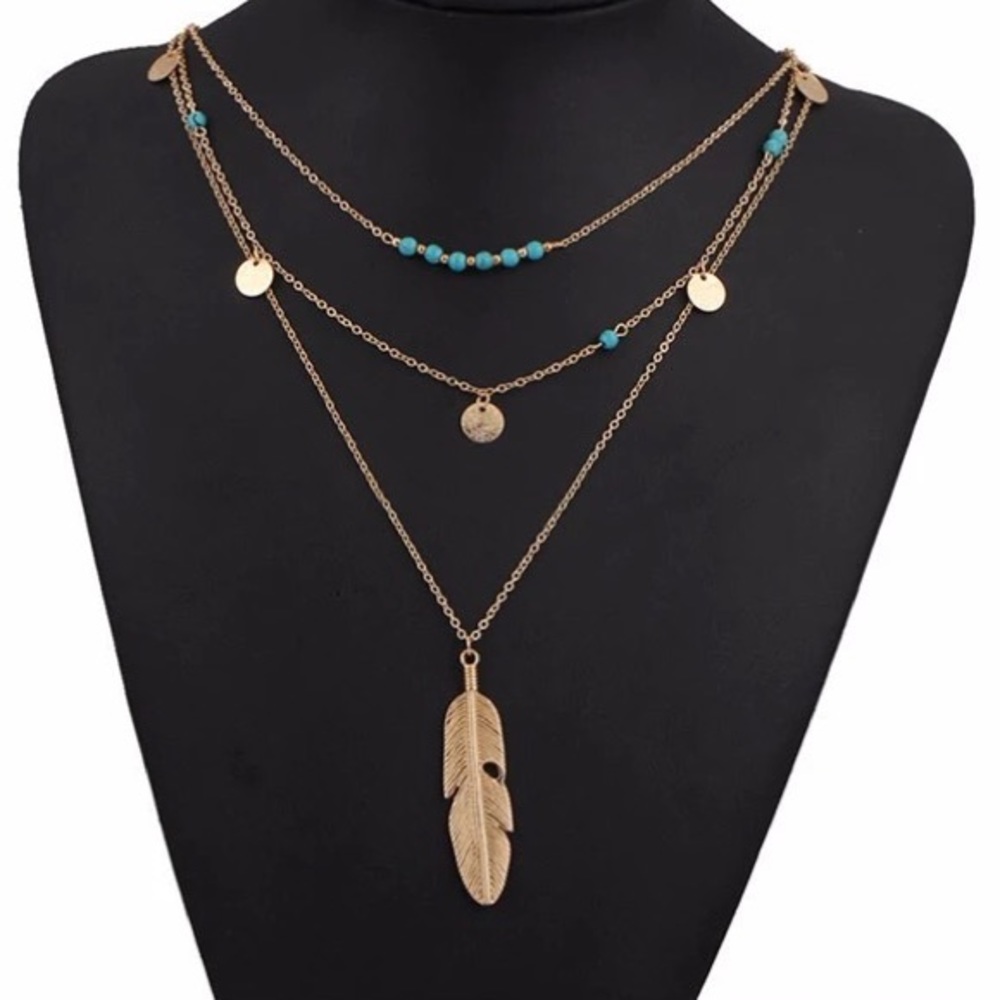 Golden Feather Necklace